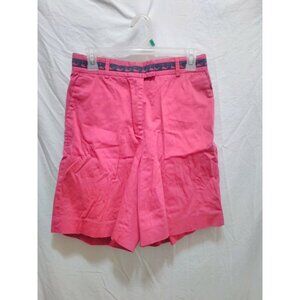 Lilly Pulitzer Pink Bermuda Shorts Blue Whale Ribbon Trim Vintage 6